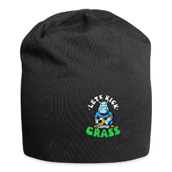 L’entraîneur de football laisse frapper de l’herbe - Bonnet en jersey - noir - Devant