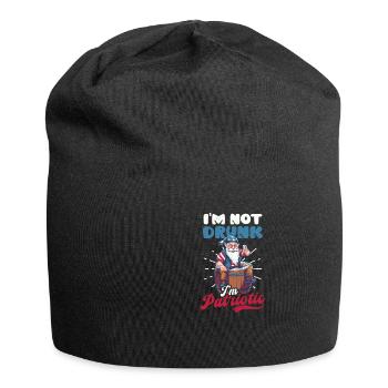 4 juillet American Gnome Not Drunk I’m Patriotic (en anglais seulement) - Bonnet en jersey - noir - Devant