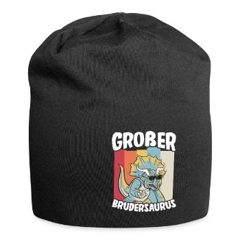 Großer Bruder Geschenk Brudersaurus T Rex Dino Bru - Jersey-Beanie - Schwarz - Vorne