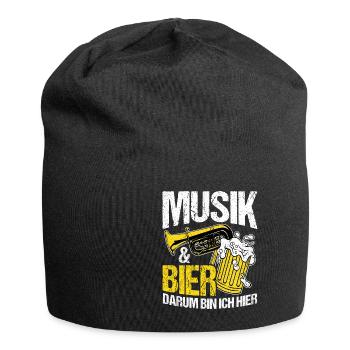 Musique et bière C’est pourquoi je suis là Alcool Musique de fête - Bonnet en jersey - noir - Devant