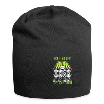Funny Backgammon Sometimes Life's About Leaving - Jersey Beanie - black - Front