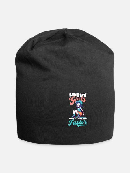 Roller Derby : Les filles à roulettes font plus fort et plus vite - Bonnet en jersey - noir