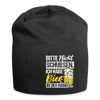 Please don't push I've got beer in my hand - Jersey Beanie - black - Front