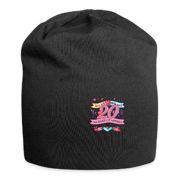 20 Jahre Jubiläum Zwei Jahrzehnte Glück - Jersey-Beanie - Schwarz - Vorne