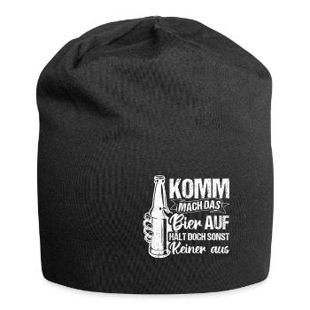 Come on, open the beer, but no one else can stand it - Jersey Beanie - black - Front