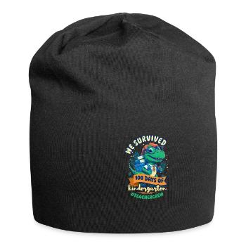 100 Tage Schullehrer überlebten 100 Kindergart - Jersey-Beanie - Schwarz - Vorne