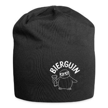 Bierguin Penguin Biertrinken Trinken Hopfen Saufen - Bonnet en jersey - noir - Devant