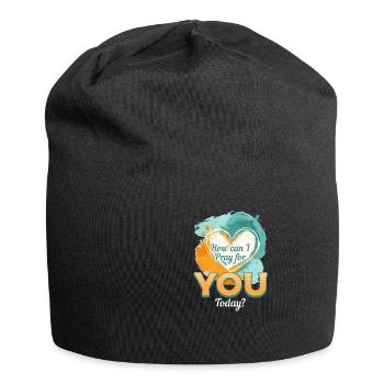 Wie kann ich heute für dich beten? - Jersey-Beanie - Schwarz - Vorne