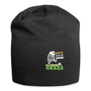 Soccer Player Kick Some Grass - Jersey Beanie - black - Front