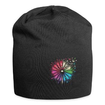 Regenbogen Blume in bunten Farben - Jersey-Beanie - Schwarz - Vorne