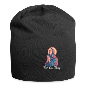 Jungfrau Maria Glaube wie Maria - Jersey-Beanie - Schwarz - Vorne