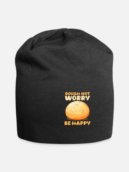 Bake deig Ikke bekymre deg, vær glad - Jersey-Beanie - sort