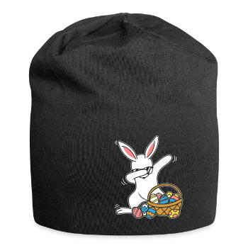 Dabbing Lapin de Pâques Lapin de Pâques Lapin Lapin Cadeau - Bonnet en jersey - noir - Devant