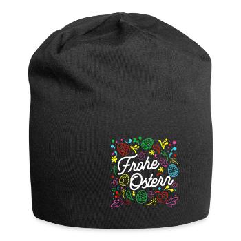 Cadeau de Pâques, Pâques Dire Pâques - Bonnet en jersey - noir - Devant