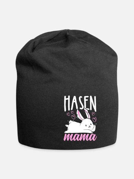 Mama Hase Geschenk Ostern Hasen Mama - Jersey-Beanie - Schwarz