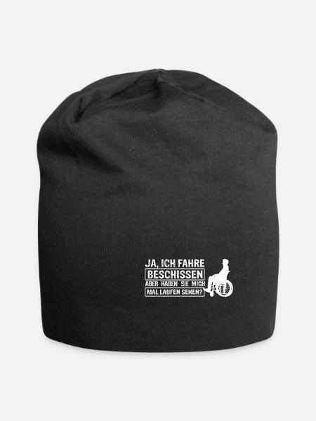 Rollstuhlfahrer Rollstuhl Spruch Geschenkidee - Jersey-Beanie - Schwarz