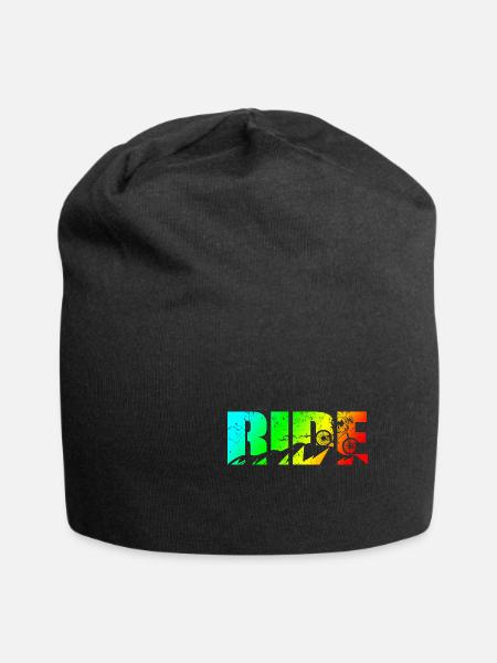 MTB Spruch RIDE Mountainbike Downhill - Jersey-Beanie - Schwarz