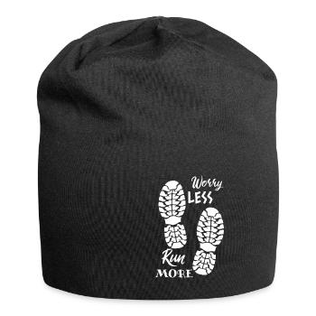Run Joggen Running Marathon Geschenk Läufer - Jersey-Beanie - Schwarz - Vorne