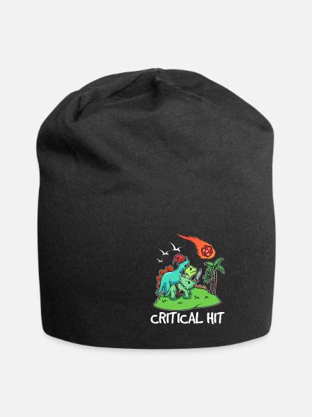 D20 Würfel Kritischer Treffer Dinosaurier - Jersey-Beanie - Schwarz