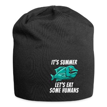 Drôle de poisson effrayant Un été Horreur Effrayant Été - Bonnet en jersey - noir - Devant