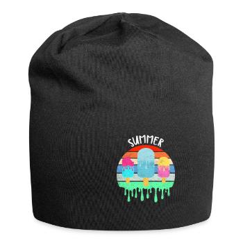 Schmelzendes Eis Heißer Sommerurlaub Retro Vintag - Jersey-Beanie - Schwarz - Vorne