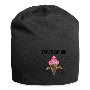 Funny Scary Ice Cream Cone Summertime Horror Spook - Jersey Beanie - black - Front