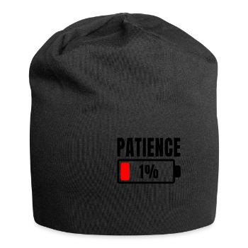 Patience at 1% Funny Phrase and Ironic Idea Out Of - Jersey Beanie - black - Front