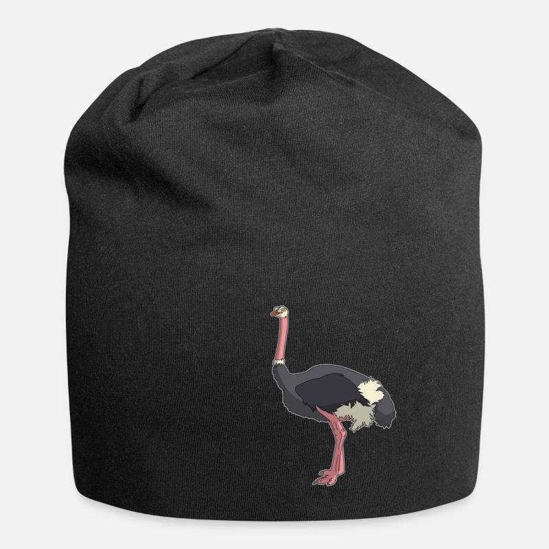 Nandu Strauß emu vogel comic Geschenkidee - Jersey-Beanie - Schwarz