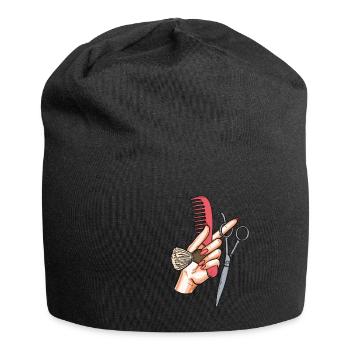 Ciseaux de coiffeur cadeau de peigne brosse de coiffure - Bonnet en jersey - noir - Devant