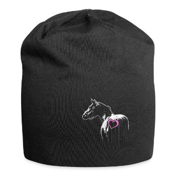 Horse Love Horse Love Pink Heart Gift - Jersey Beanie - black - Front