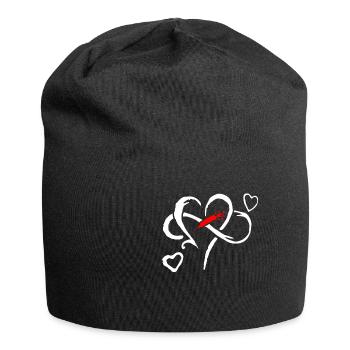 Heart Love Syringe Doctor Carer Gift - Jersey Beanie - black - Front