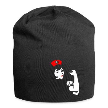 Infirmière femme forte cadeau drôle - Bonnet en jersey - noir - Devant