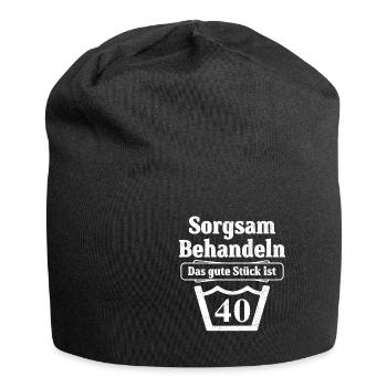 40th birthday 40th anniversary saying gift - Jersey Beanie - black - Front