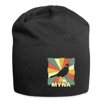 Beo, Mynah for bird lovers and gift - Jersey Beanie - black - Front