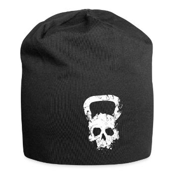 Kugelhantel Skull Gewichtheben Training - Jersey-Beanie - Schwarz - Vorne