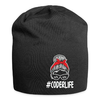 Mom Coding Mother Woman Coderlife - Jersey Beanie - black - Front