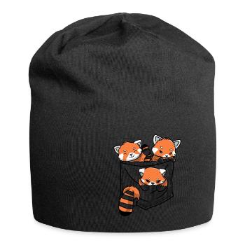 Roter Panda Tierliebhaber Kleiner Panda Roter Bär - Jersey-Beanie - Schwarz - Vorne