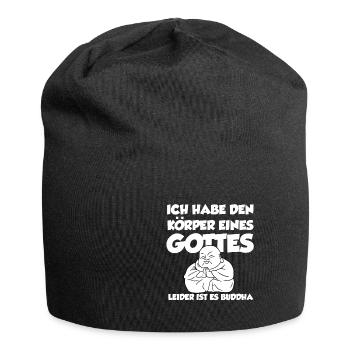 Ich Habe Den Körper Eines Gottes Leider Ist Es Bud - Jersey-Beanie - Schwarz - Vorne