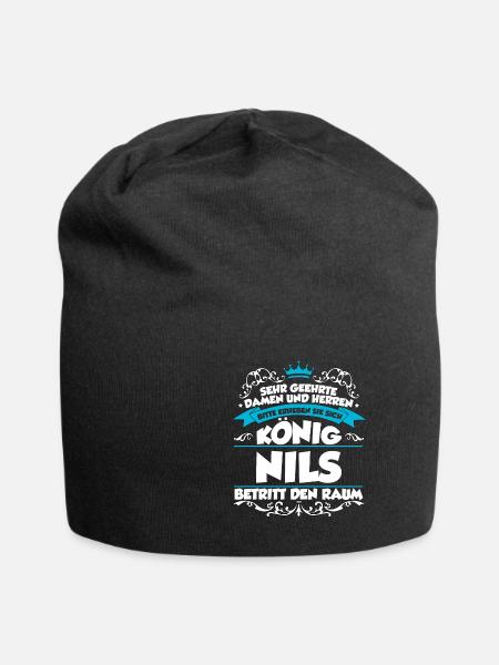 Nils Name Design - Jersey-Beanie - Schwarz