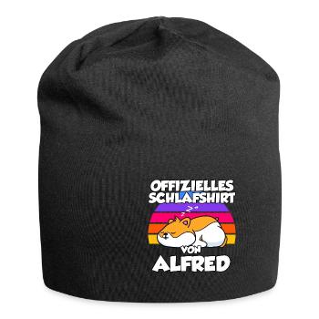 Offizielles Schlafshirt Von Alfred - Jersey-Beanie - Schwarz - Vorne