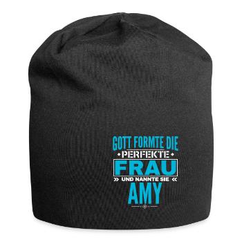 Amy Name Design - Jersey-Beanie - Schwarz - Vorne