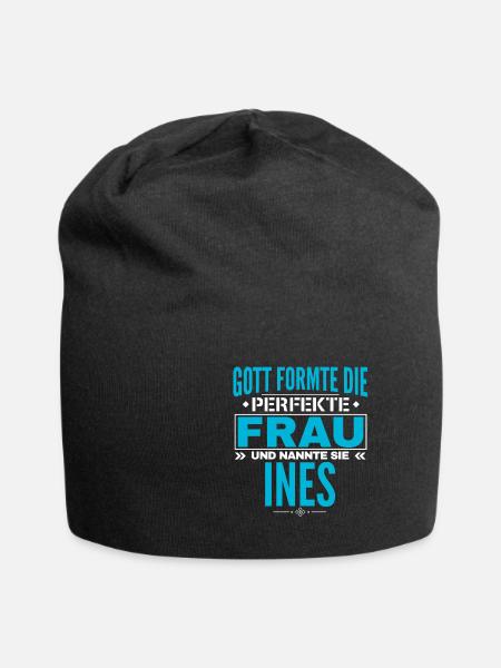 Ines Name Design - Jersey-Beanie - Schwarz