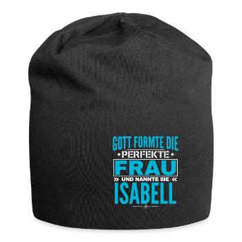Isabell Name Design - Jersey-Beanie - Schwarz - Vorne