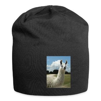 lama, alpaca, alpaca love, gift - Jersey Beanie - black - Front