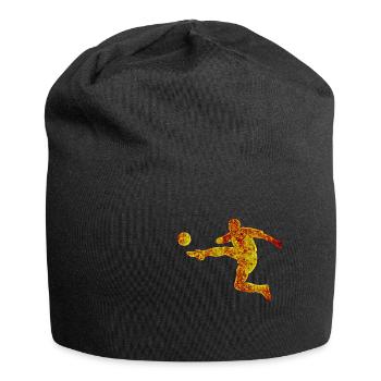 Fußballer Silhouette - Jersey-Beanie - Schwarz - Vorne