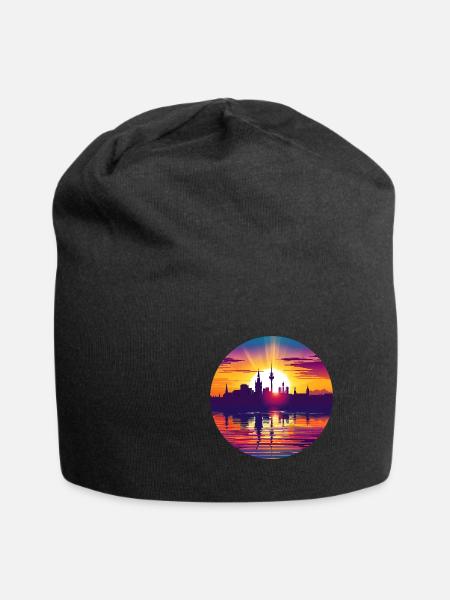 Kassel Skyline - Jersey-Beanie - Schwarz