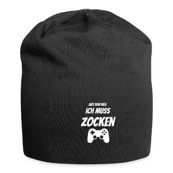 Zocken Konsole Gaming Fun Geschenk - Jersey-Beanie - Schwarz - Vorne