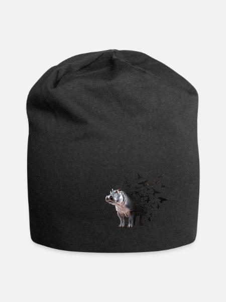 Nilpferd - Jersey-Beanie - Schwarz