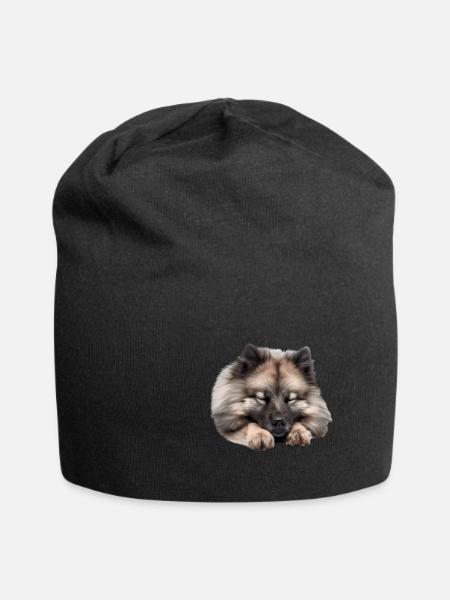 Keeshond - Jersey-Beanie - Schwarz