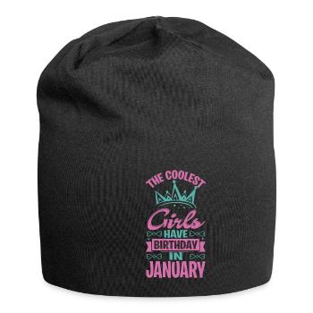 Anniversaire des filles et des enfants en janvier - Bonnet en jersey - noir - Devant